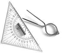 Kursdreieck Ecobra 9,50 / Einhandzirkel 32,-- oder 24,--