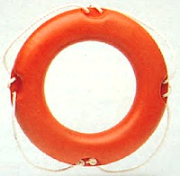 Rettungsring aus orangem Polyäthylen